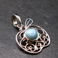 Summer’s Sea!! Rare Polished Cabochon Blue Larimar Pectolite Silver Pendant From Dominican Republic - 1.4" - 2.54 Grams