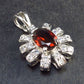 Natural Faceted Red Garnet Almandine 925 Silver Pendant - 1.0" - 4.1 Grams