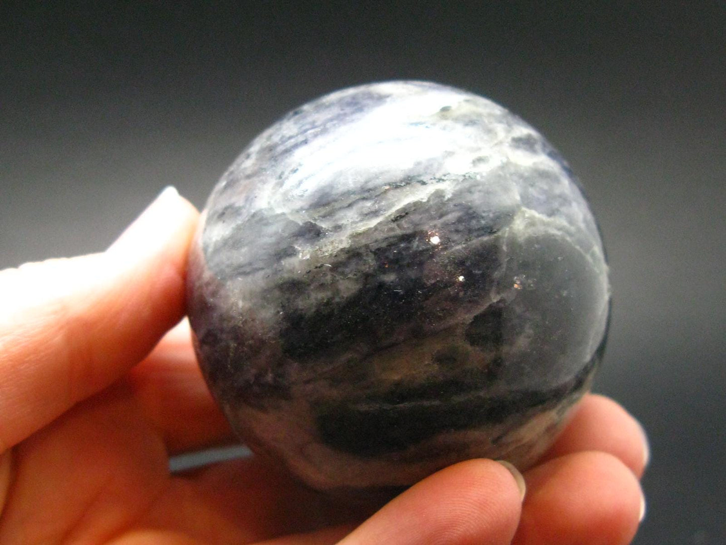 Rare Iolite Cordierite Sphere from Tanzania - 197.30 Grams - 2.0"