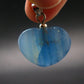 Lemurian Aquatine Blue Calcite Silver Heart Pendant from Argentina - 1.0" - 5.40 Grams