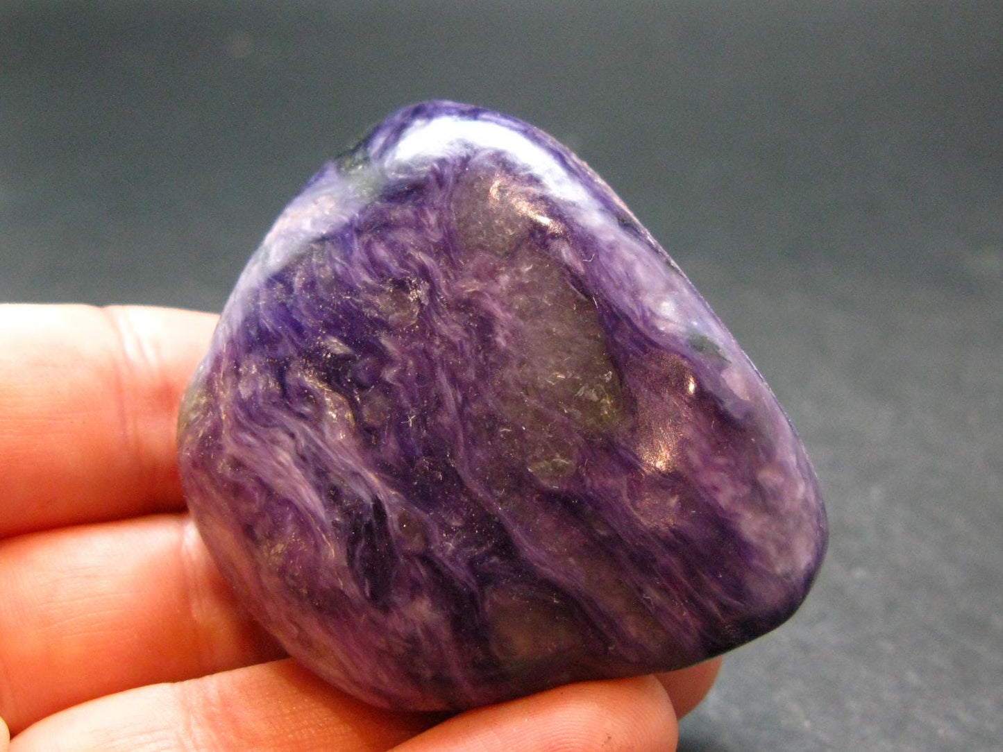 Large Nice Charoite Tumbled Stone from Russia - 80.69 Grams - 2.0"