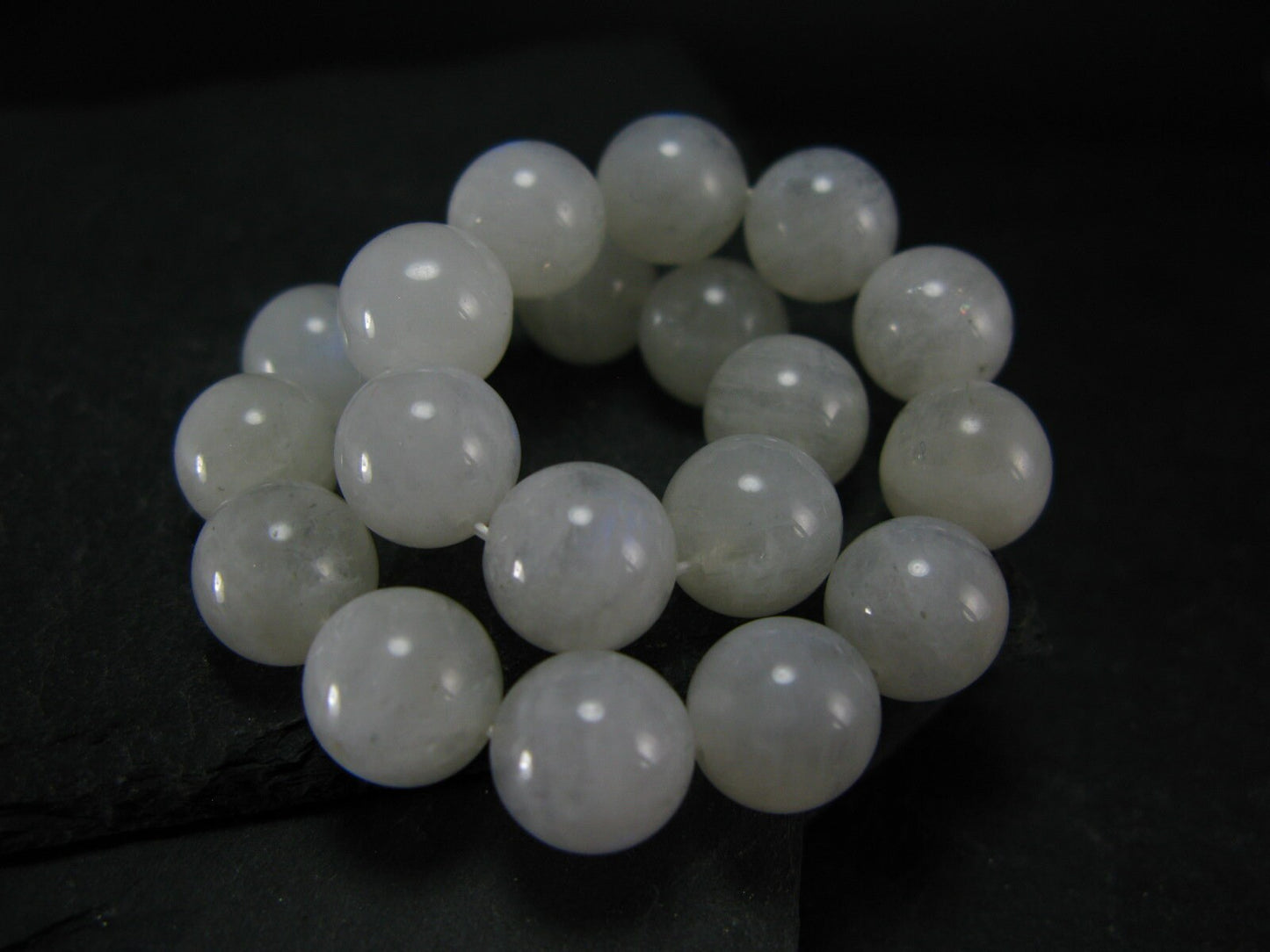 Moonstone Genuine Bracelet ~ 7 Inches ~ 10mm Round Beads