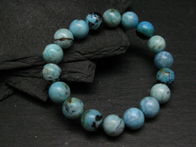 Blue Opal Genuine Bracelet ~ 7 Inches ~ 10mm Round Beads