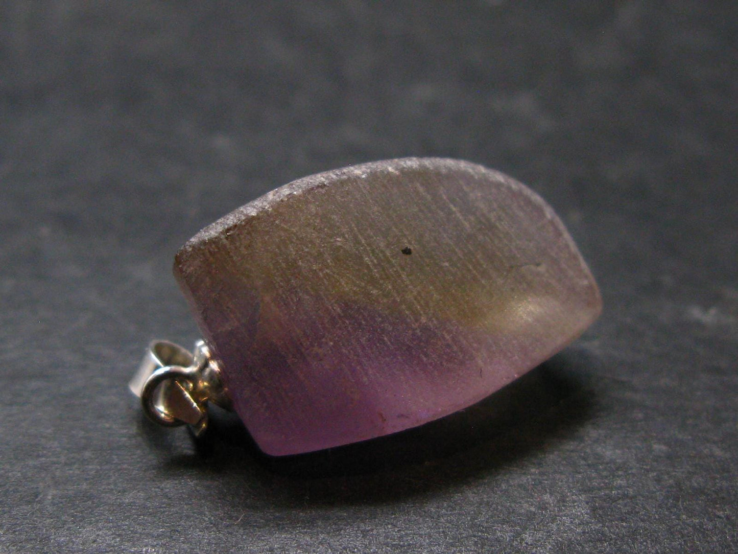 Stunning Natural Gem Ametrine Crystal Silver Pendant From Bolivia - 1.0" - 3.39 Grams