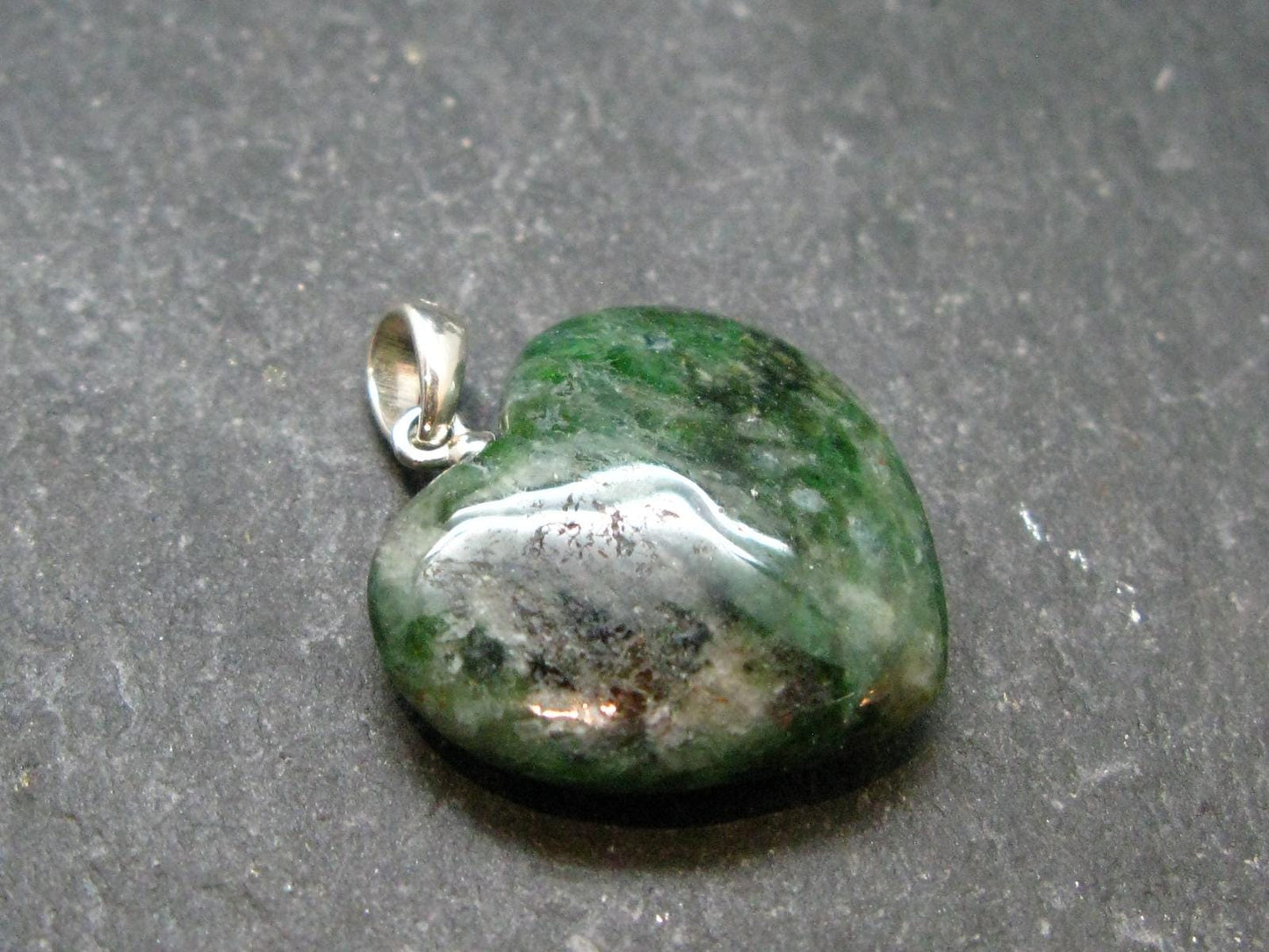 Rare Eclogite Heart Pendant From Norway - 1.0" - 3.79 Grams