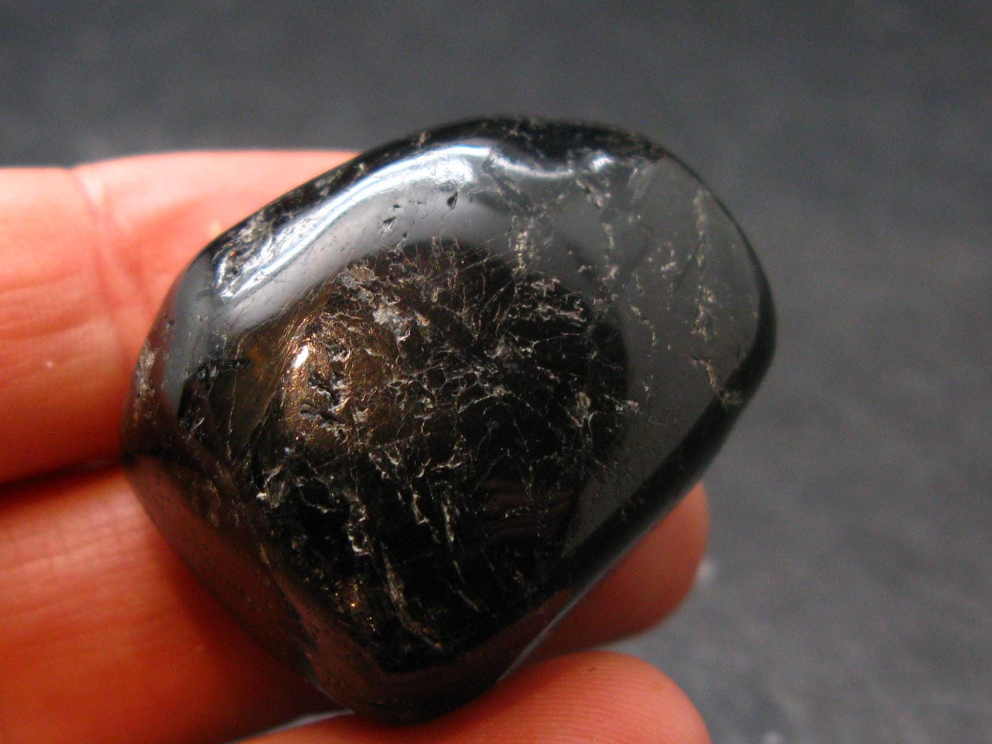 Rare Nuumite Nuummite Tumbled Stone From Greenland - 27.37 Grams - 1.1"
