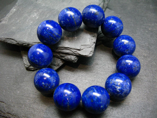 AAA Grade Lapis Lazuli Lazurite Genuine Bracelet ~ 7 Inches ~ 20mm Round Beads