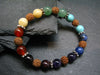 7 Chakra & Rudraksha Genuine Bracelet ~ 7 Inches ~ 8mm Round Beads