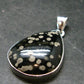 Snowflake Obsidian Silver Plated Pendant From Mexico - 1.6"