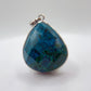 Faceted Chrysocolla Pendant Blue Green Gemstone Silver Necklace Natural Stone Statement Jewelry Gift