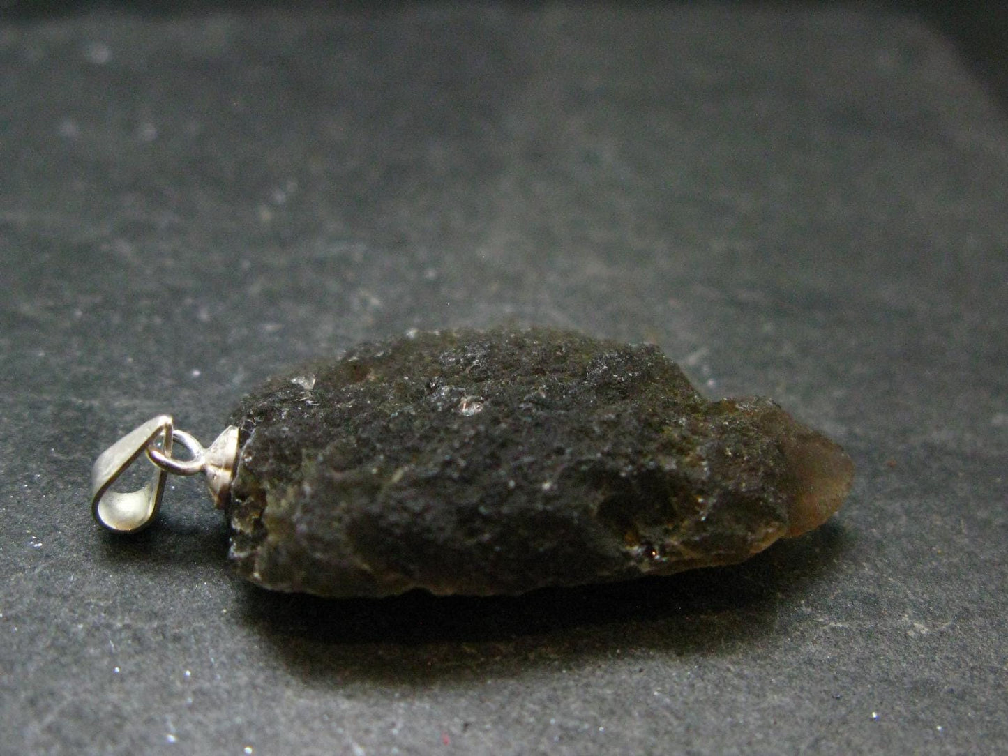 Rare Saffordite Cintamani Stone Pseudotektite Pendant from Arizona USA - 18.20 Carats - 1.4"