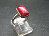 Vivid Juice Carmine Red Gem Rhodonite Silver Ring From Brazil - 3.65 Grams - Size 6.5