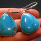Nice Raw Natural Turquoise Sterling Silver Earrings from Mexico - 13.80 Grams
