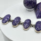 Charoite & Sterling Silver Oval Link Bracelet - 37.83 Grams