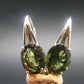 Moldavite Tektite Silver Earrings from Czech Republic - 2.94 Grams