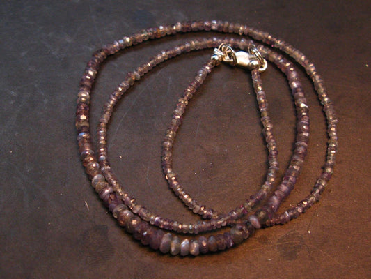 Extremely Rare Alexandrite Necklace - 19" - Rondelle Facetted Beads - 40 Carats