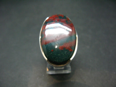 Bloodstone Silver Ring From India - size 8 - 13.60 Grams