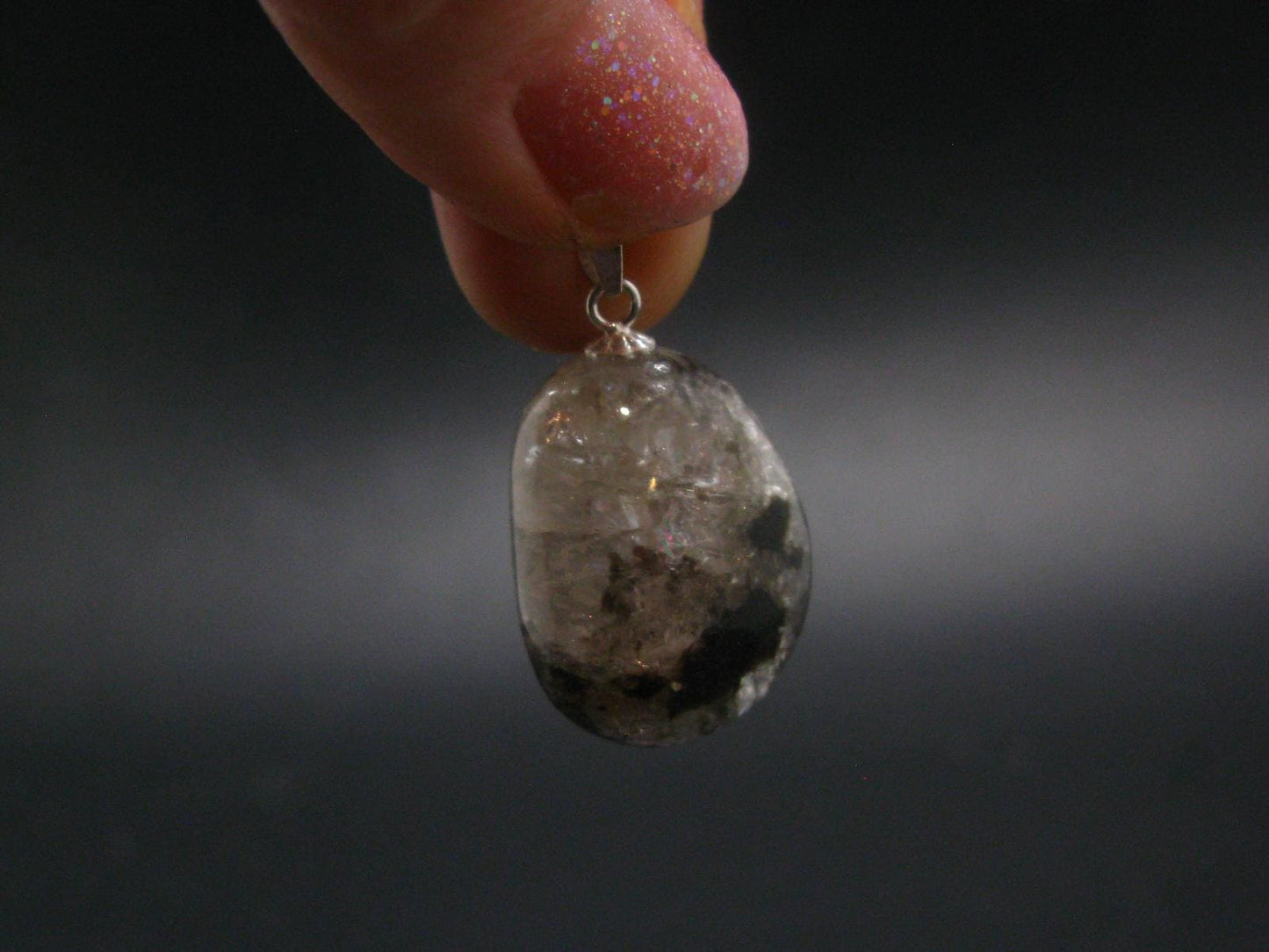 Phenakite Phenacite Tumbled Silver Pendant From Russia - 1.1" - 7.24 Grams
