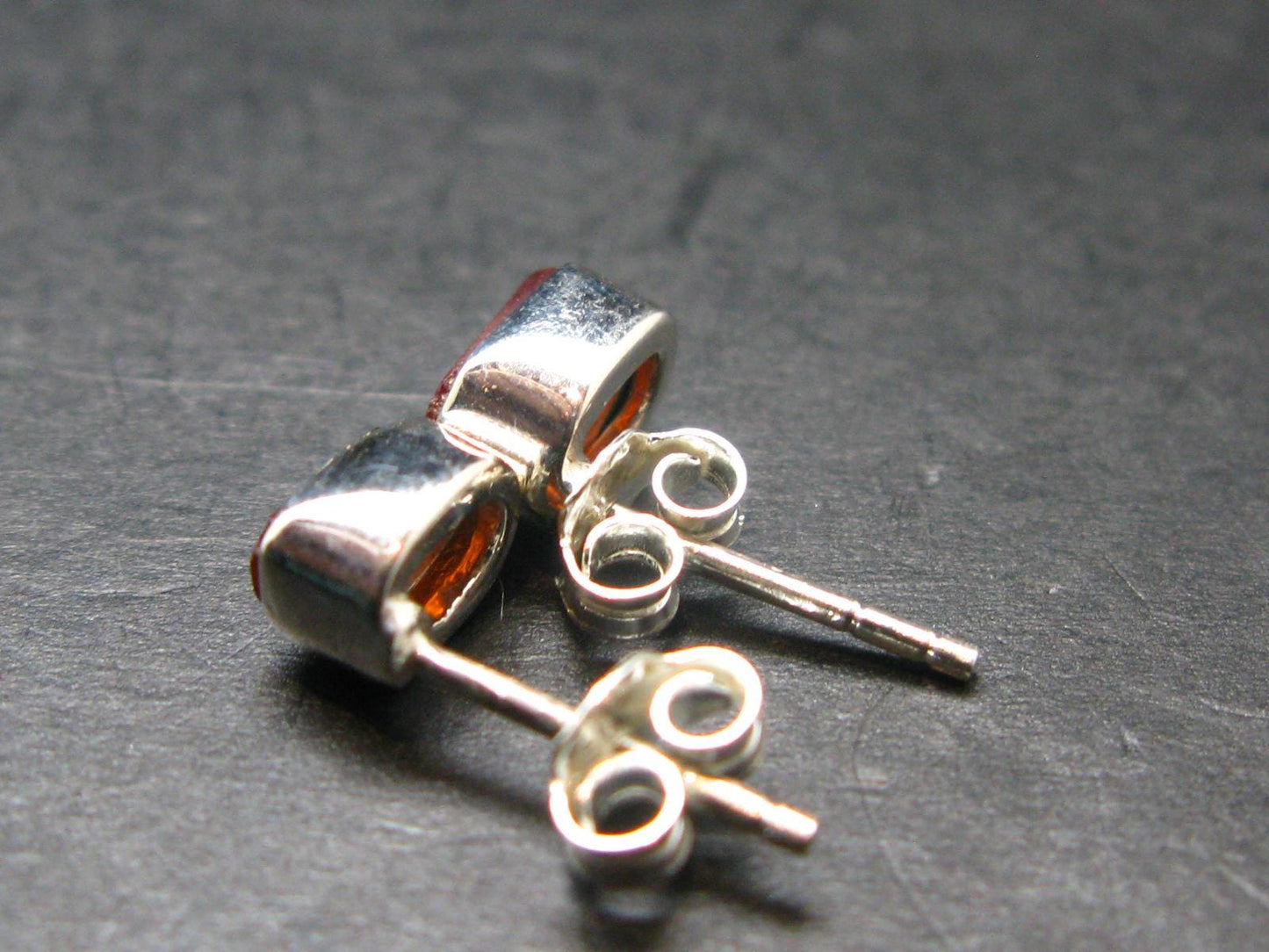 Zincite Zinkite Stud Earrings Sterling Silver From Poland - 1.62 Grams