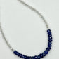 Blue Sapphire & White Topaz Beaded Necklace: Gemstone Healing Crystal
