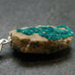 Dark Green Sparkling Gemmy Dioptase Silver Pendant from Kazakhstan - 1.2" - 3.42 Grams