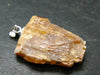 Orange Kyanite Crystal Silver Pendant From Tanzania - 1.2" - 5.26 Grams