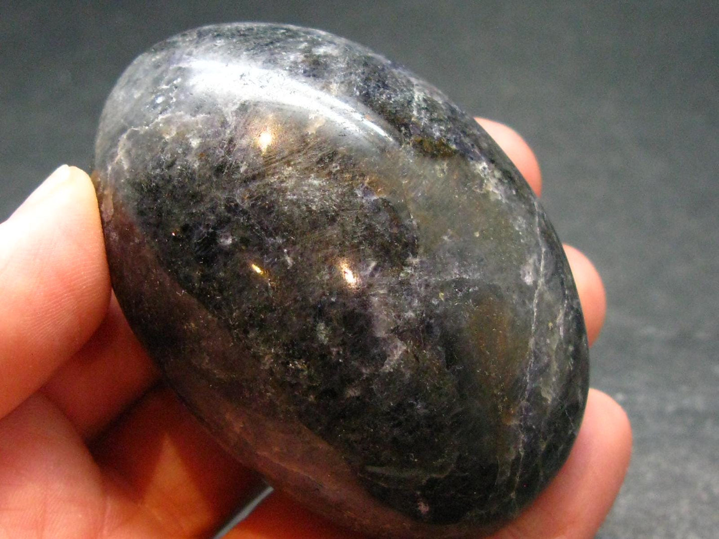 Rare Iolite Cordierite Tumbled Stone from Tanzania - 107.15 Grams - 2.4"