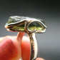 Moldavite Tektite Silver Ring from Czech Republic - Adjustable Size - 6.54 Grams