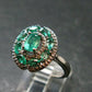 Emerald Faceted Silver Ring from Colombia - 3.86 Grams Total - Size 7