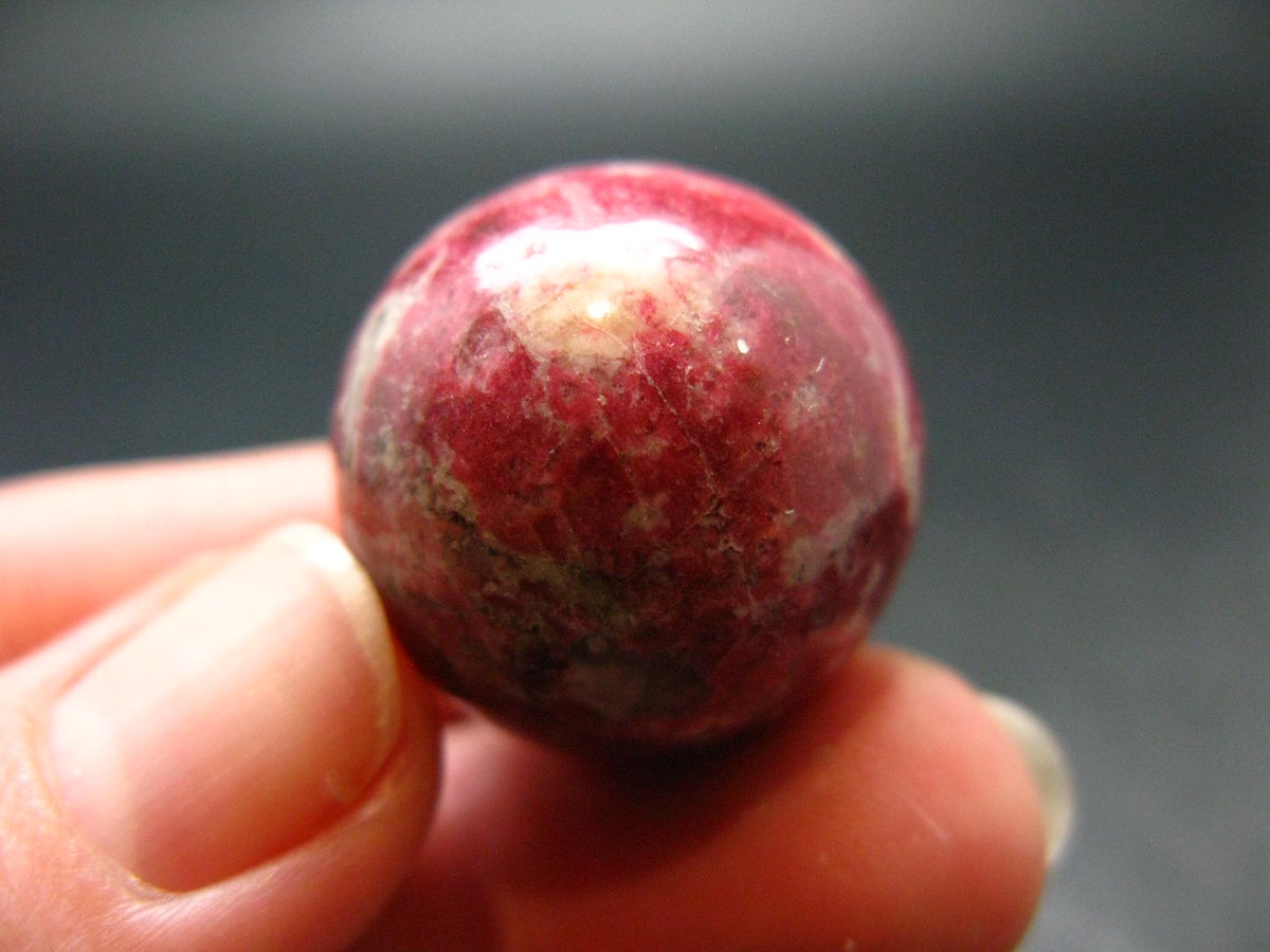 Rare Red Thulite Sphere Ball From Norway - 0.9" - 22.42 Grams