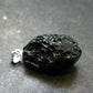 Tibetan Black Tektite Silver Pendant From Tibet - 1.0" - 3.87 Grams