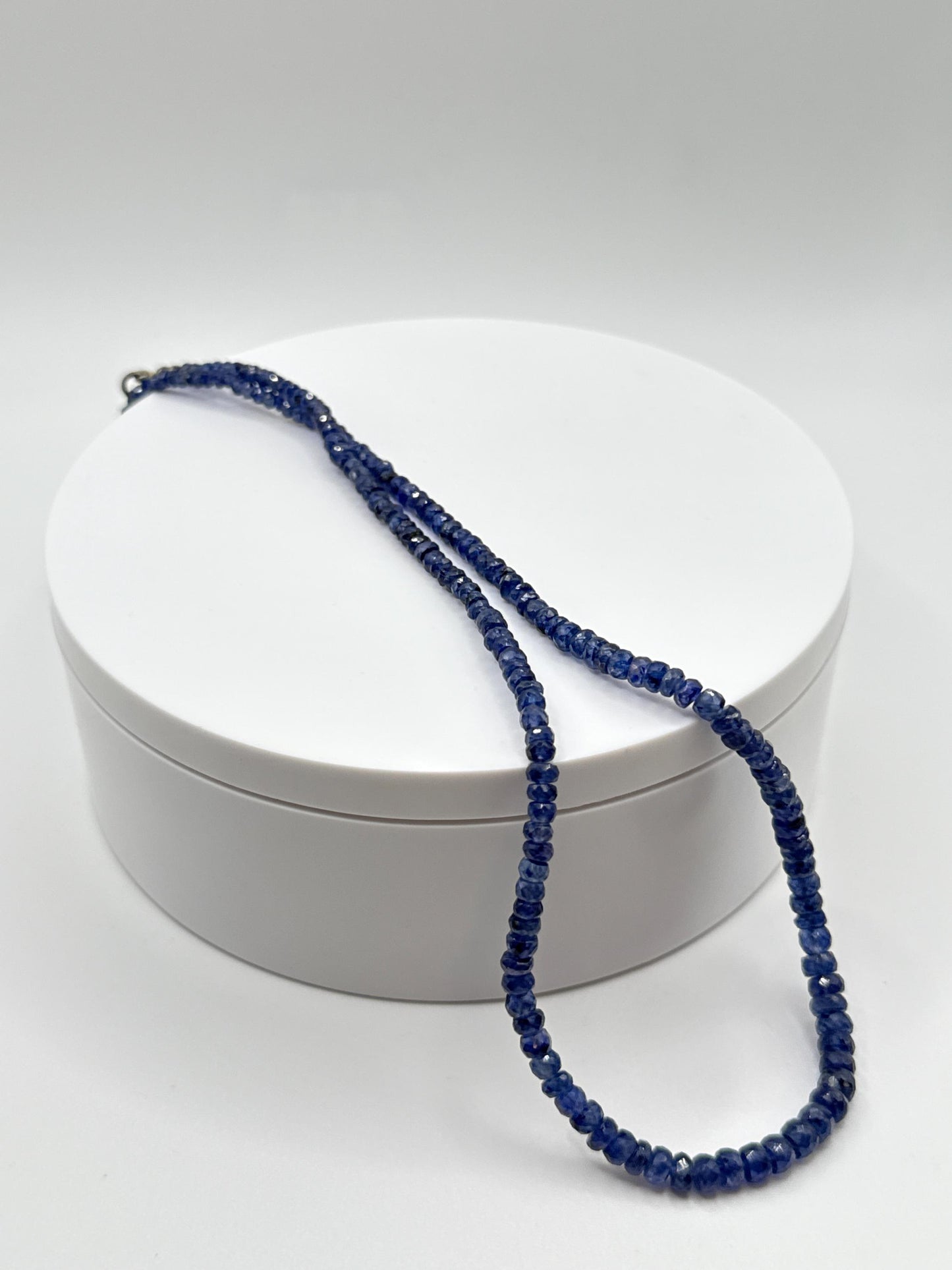 Blue Sapphire Beaded Necklace: Genuine Gemstone Jewelry, September Birthstone