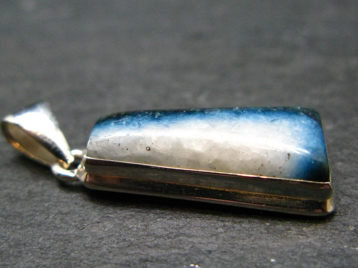 Blue Ice Glacierite Silver Pendant from Indonesia - 1.3" - 4.68 Grams