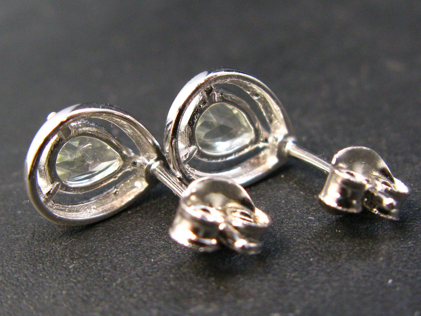 Rare Collector’s Gem!! Gemmy Herderite Crystal Silver Stud Earrings from Africa - 0.84 Carats