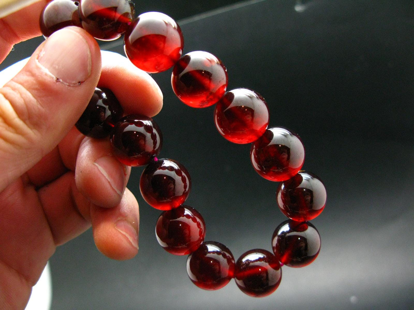 AAA Grade Garnet Hessonite Genuine Bracelet ~ 8 Inches ~ 15mm Round Beads