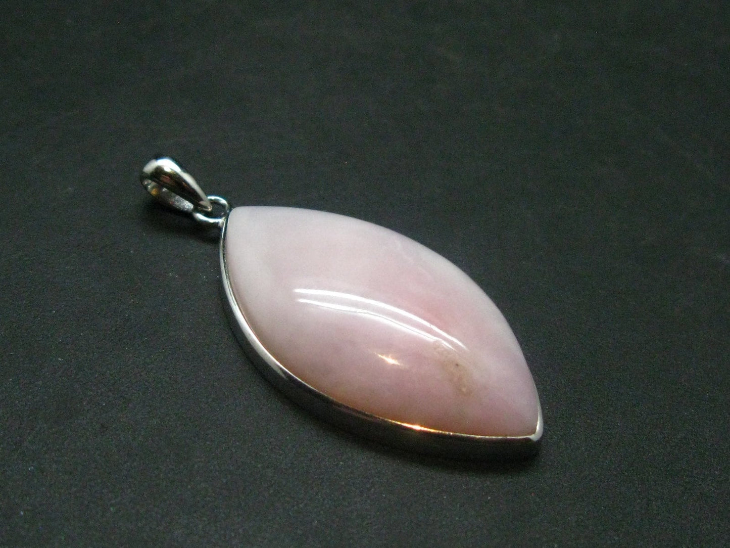 Pink Opal Sterling Silver Pendant From Peru - 1.7"
