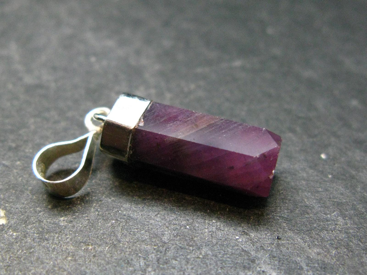 Ruby Silver Pendant from India - 1.1" - 2.74 Grams