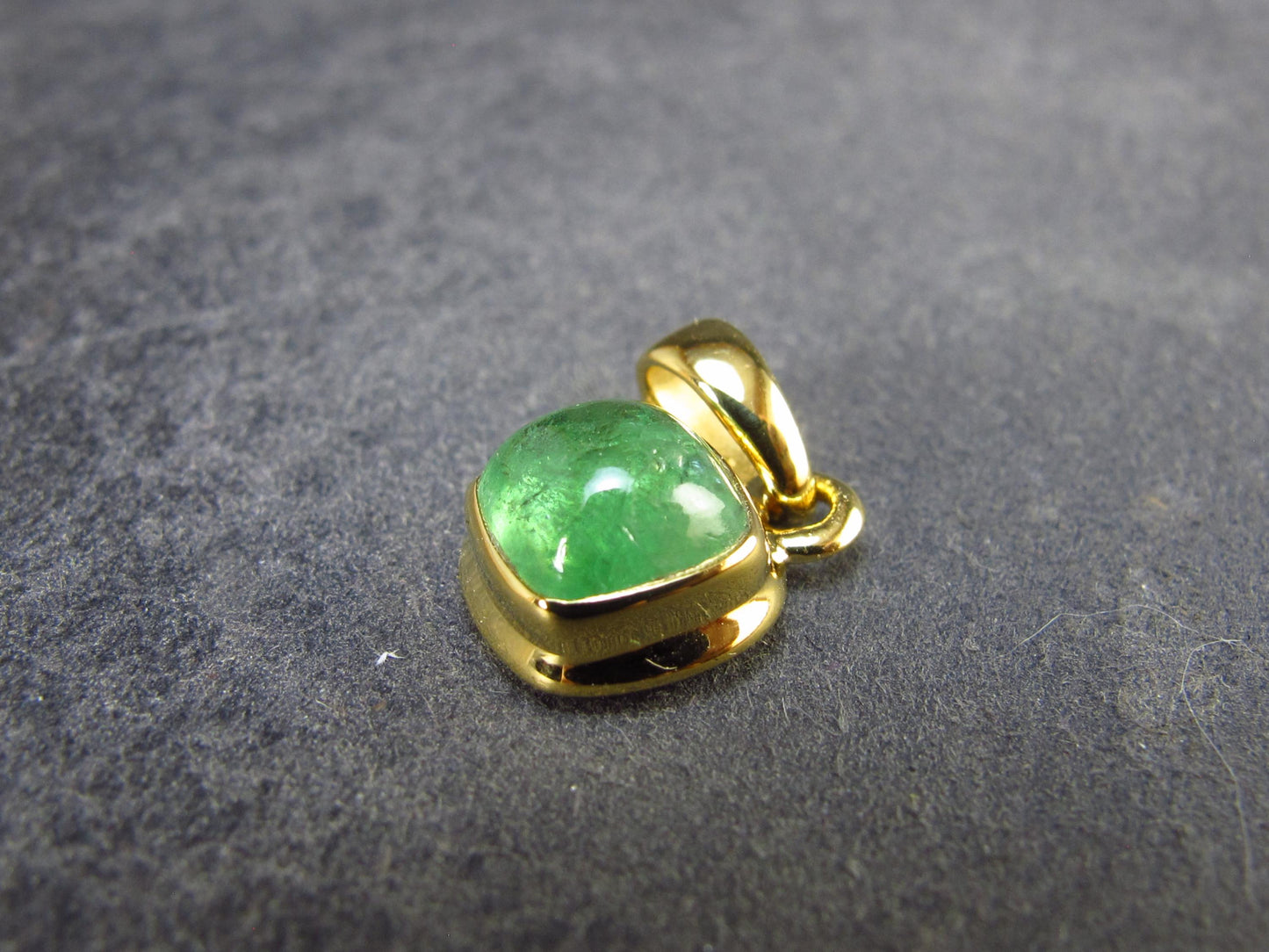 Tsavorite Green Garnet Gold Plated Silver Pendant from Tanzania - 0.7" - 1.48 Grams