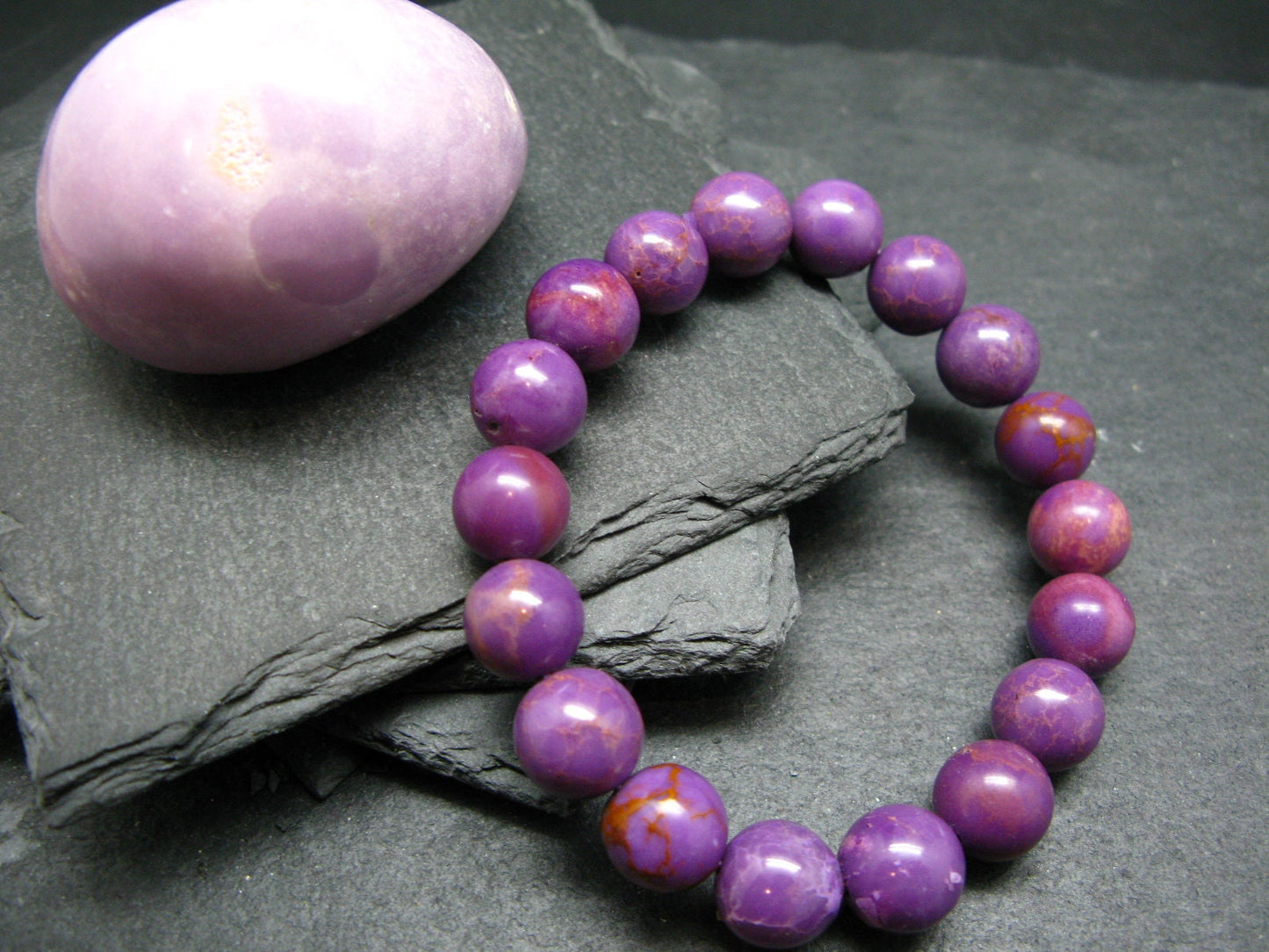 Phosphosiderite Phospho Siderite Genuine Bracelet ~ 7 Inches ~ 12mm Round Beads