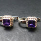 Faceted Natural Amethyst 925 Sterling Silver Earrings - 0.7" - 3.44 Grams