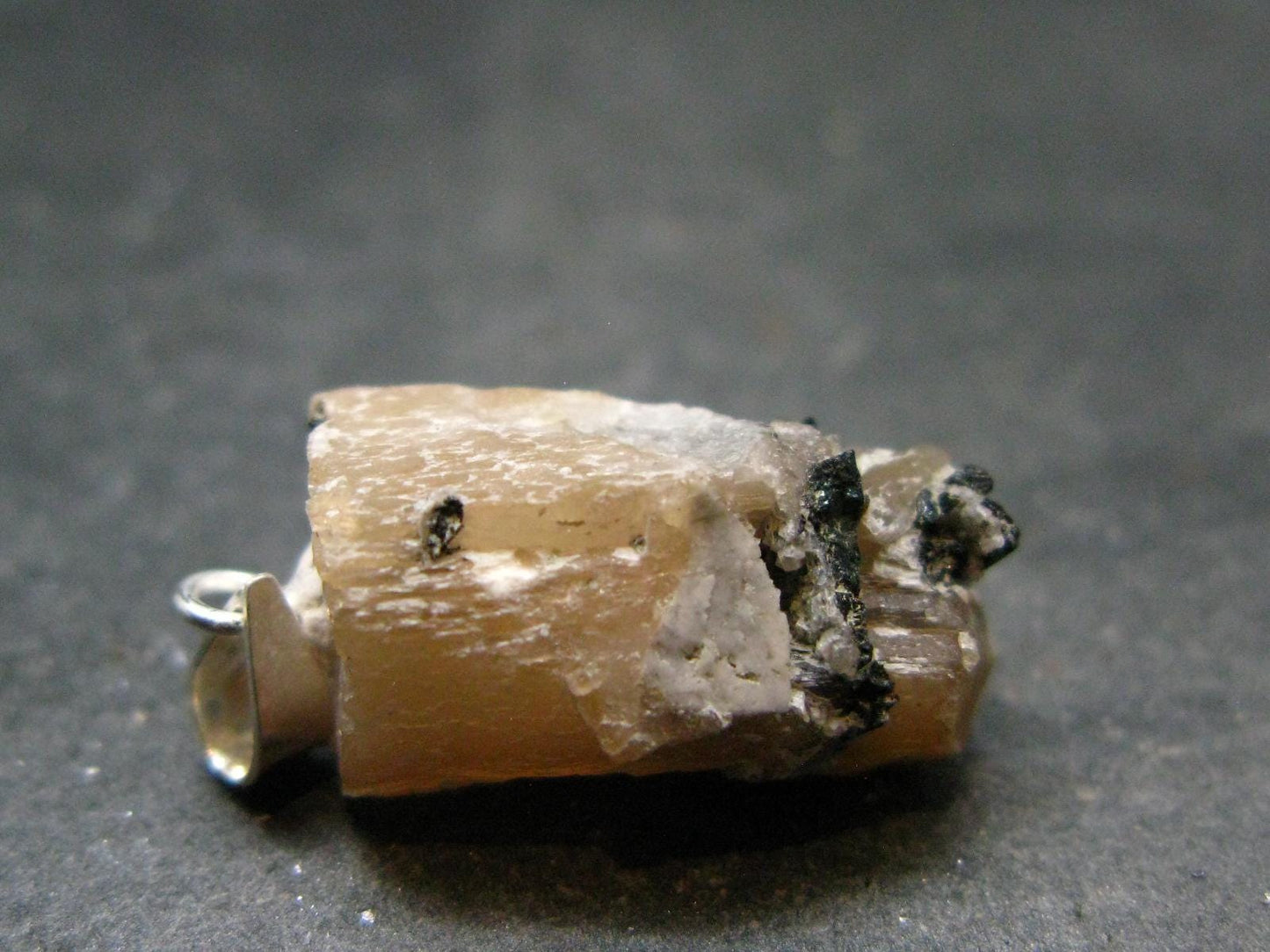 Natrolite Crystal Silver Pendant from Canada - 1.0" - 2.31 Grams