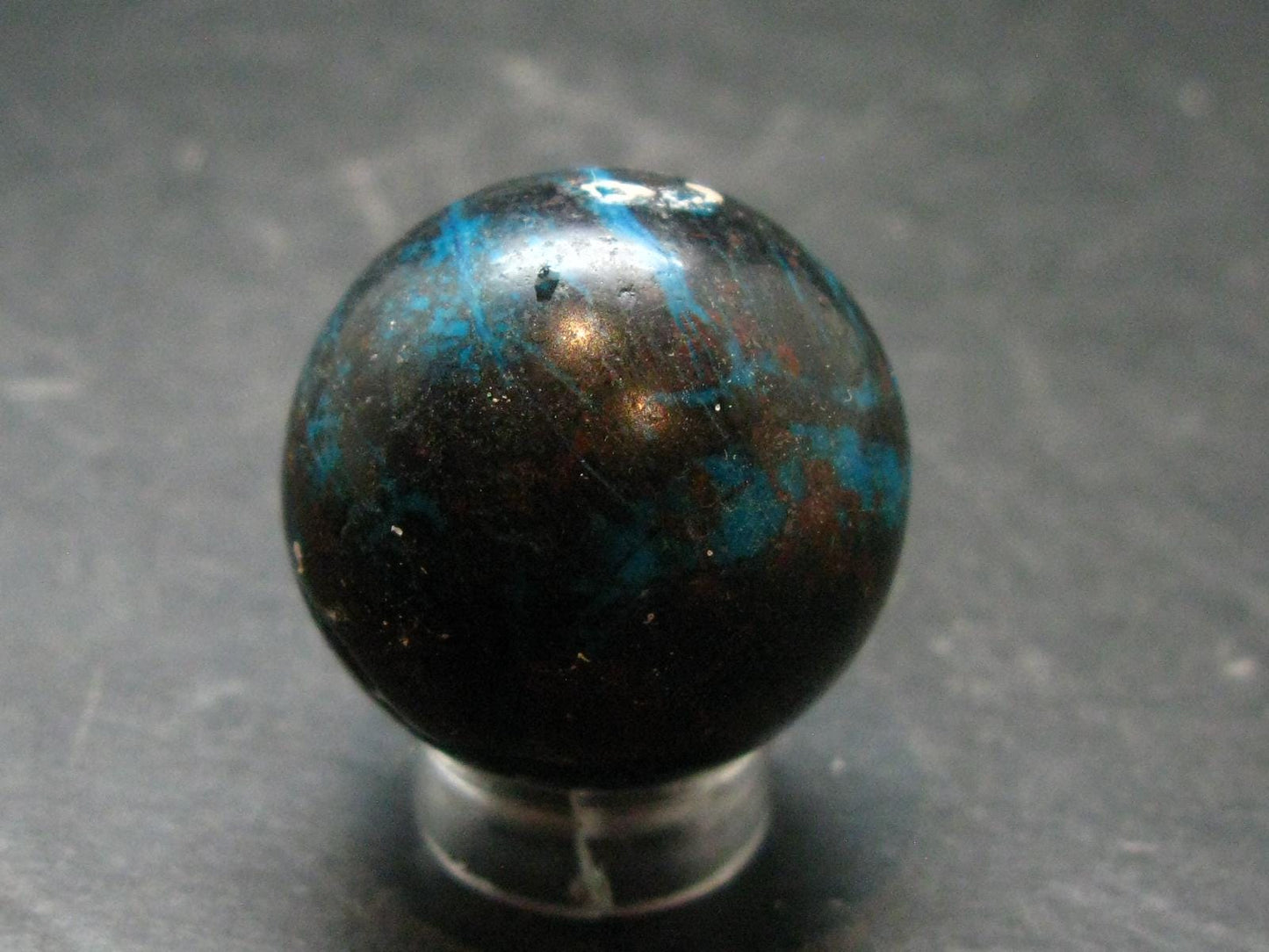 Quantum Quattro Sphere - Malachite Shattuckite Chrysocola Dioptase - 1.0" - 30.68 Grams