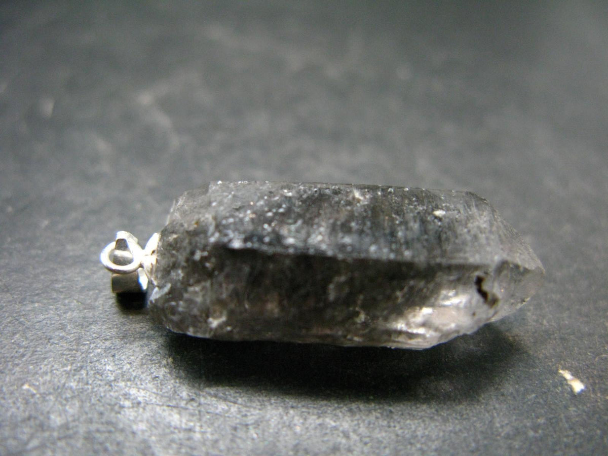 Nice Terminated Tibetan Black Quartz Pendant from Tibet - 1.4" - 4.69 Grams