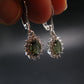 Moldavite Tektite Silver Earrings from Czech Republic - 3.41 Grams