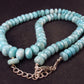 Larimar Necklace Rondelle Beads From Dominican Republic - 19.5" - 30 Grams
