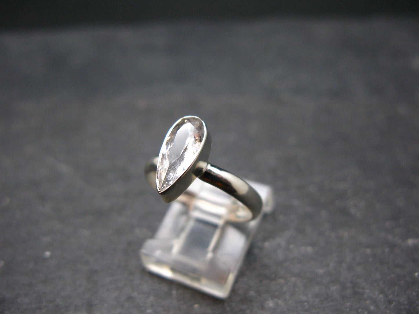 Phenakite Phenacite Crystal Facetted Silver 1.79 Carats Ring From Russia - Size 9 - 2.03 Grams