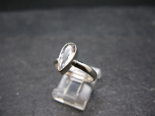 Phenakite Phenacite Crystal Facetted Silver 1.79 Carats Ring From Russia - Size 9 - 2.03 Grams