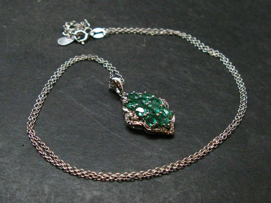 Emerald Silver Pendant W/Chain From Colombia - 3.73 Grams Total