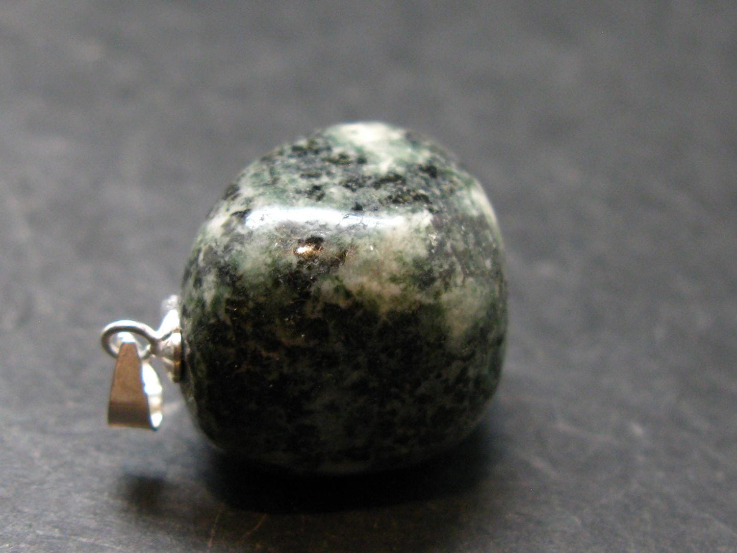 Rare Stonehenge Bluestone SS Pendant From Wales UK - 1.0" - 10.82 Grams