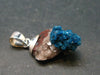 Cavansite Crystal Pendant In Sterling Silver From India - 1.2"